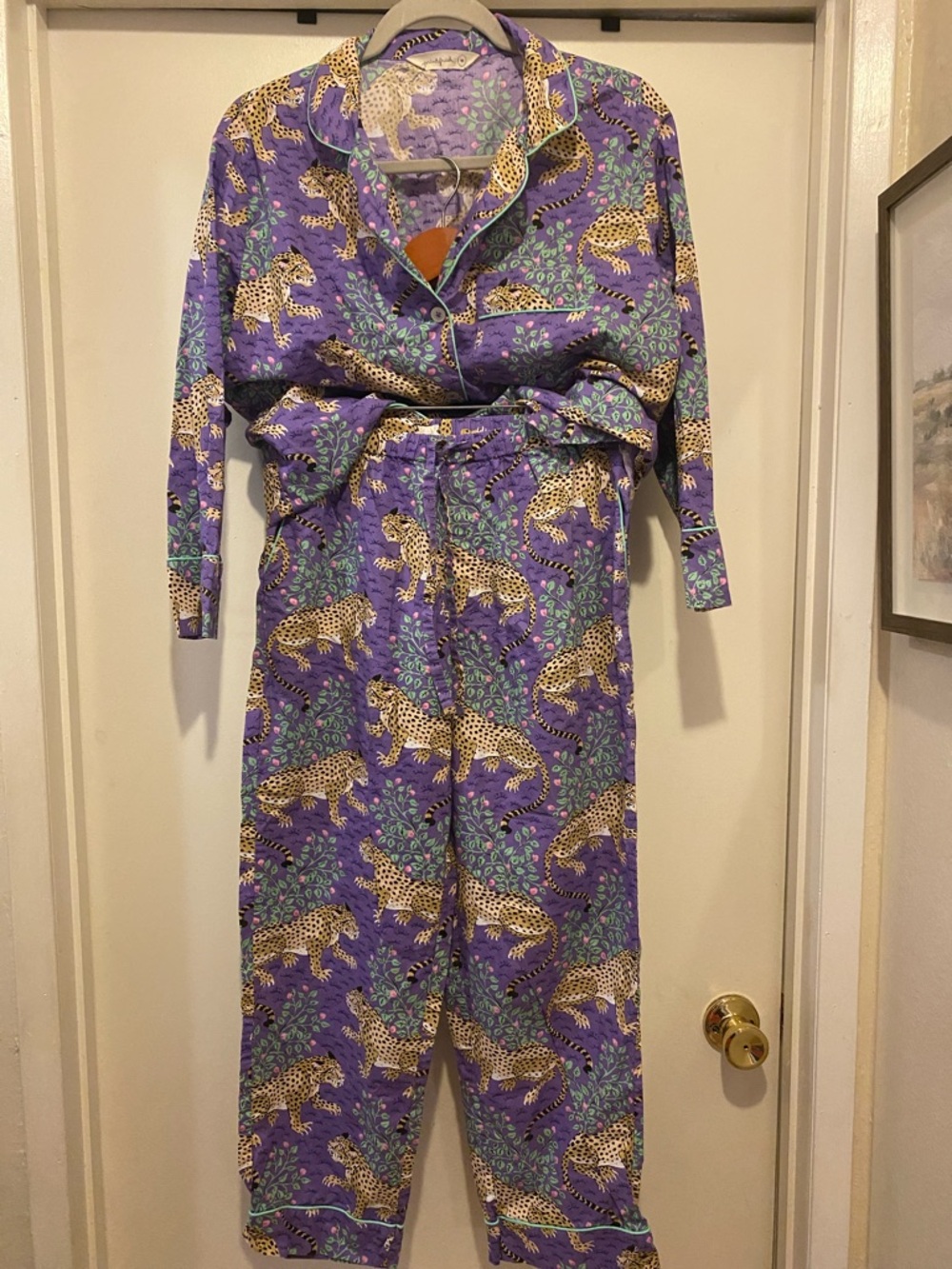 Printfresh Purple Leopard & Foliage Pajama Set